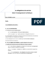 Les Obligations de Service Dans L'enseignement Artistique - 2015