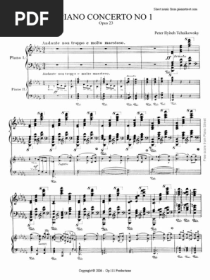 Tchaikovsky Piano Concerto Piano Sheet - Piano Street