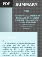 Statistics Powerpoint Presentation- Regression