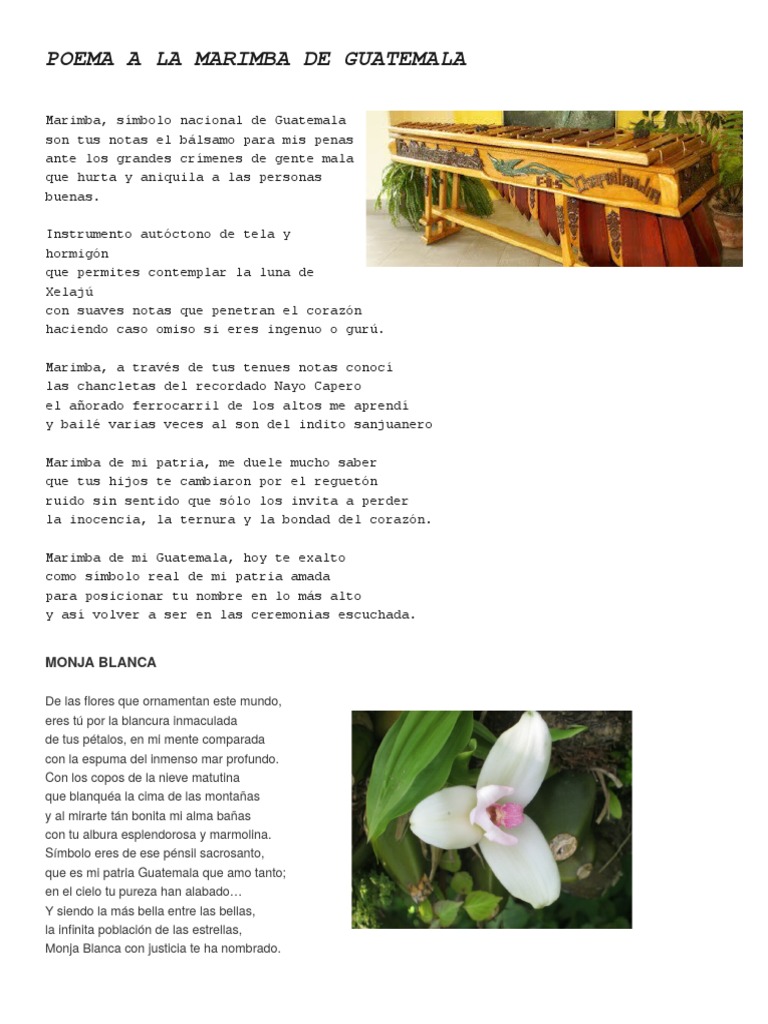 Poema A La Marimba de Guatemala Entretenimiento (general)