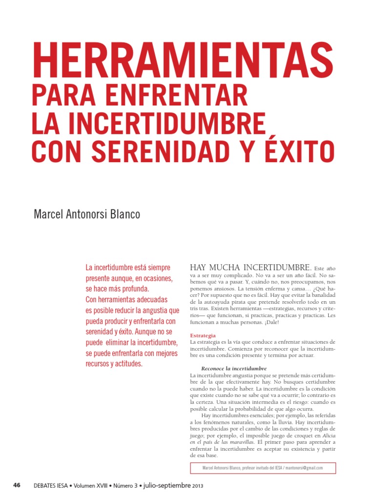 Estrategias para Manejar la Incertidumbre | PDF | Toma de decisiones ...