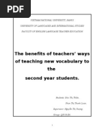 Download The benefits of teachers ways of teaching new vocabulary to the second year students - DAO THI THAM - PHAN THI THANH LOAN by Kavic SN30370139 doc pdf