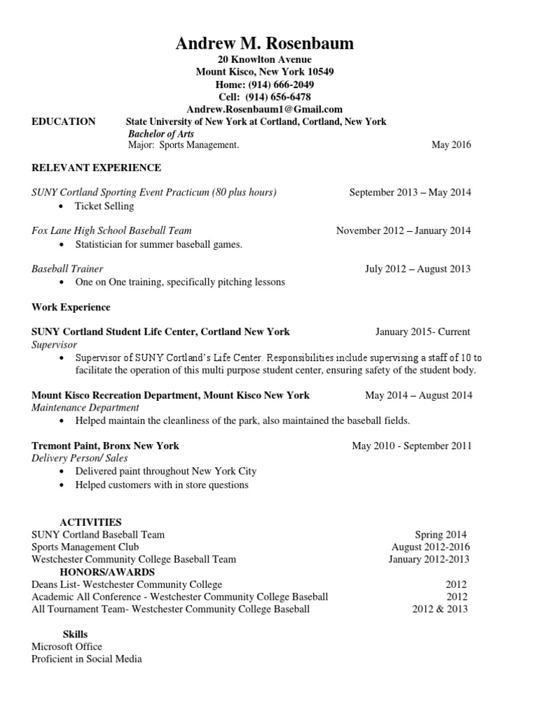 Andrewrosenbaum Resume | PDF