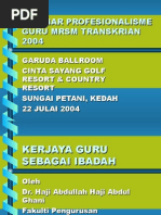 Download PROFESIONALISME GURU- KERJAYA GURU SEBAGAI IBADAH by sszma  SN3037188 doc pdf