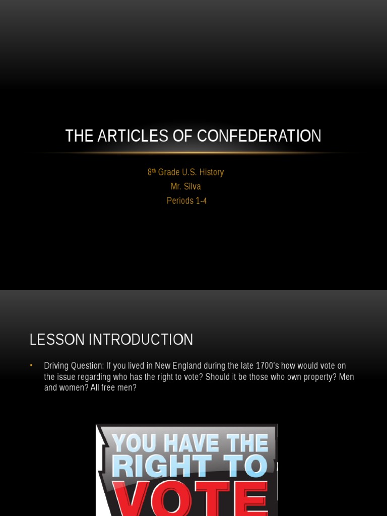 Articles of Confederation Overview | PDF | United States Congress ...