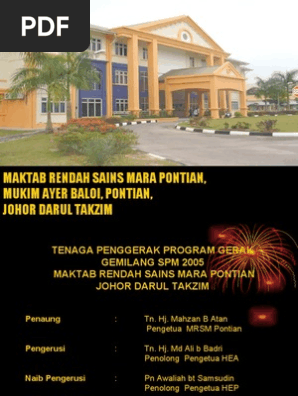 Pka Program Gerak Gemilang Spm 2005 Mrsm Pontian Pdf