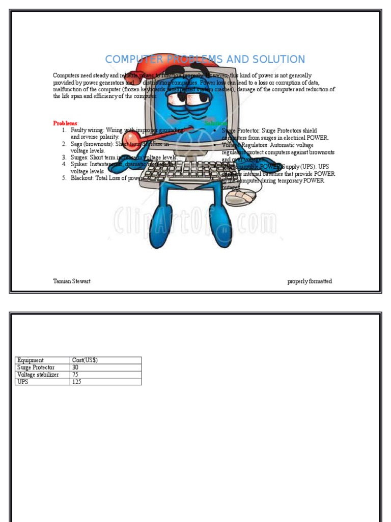 Computer Power Issues & Solutions | PDF