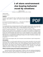 The Effect of Store Environment On Impulse Buying Behavior Influenced by Emotions