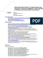 DEANZ 2010 Handout Multimedia (Multimedia enhancement of opportunities and outcomes for learners engaged in open, flexible and distance learning