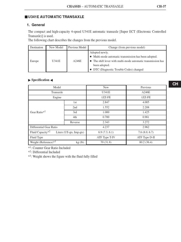 U341e Gear Automatic Transmission Transmission Mechanics