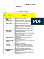 Contoh Checklist Audit Internal Poltekpar