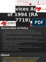 National Blood Services Act of 1994 RA