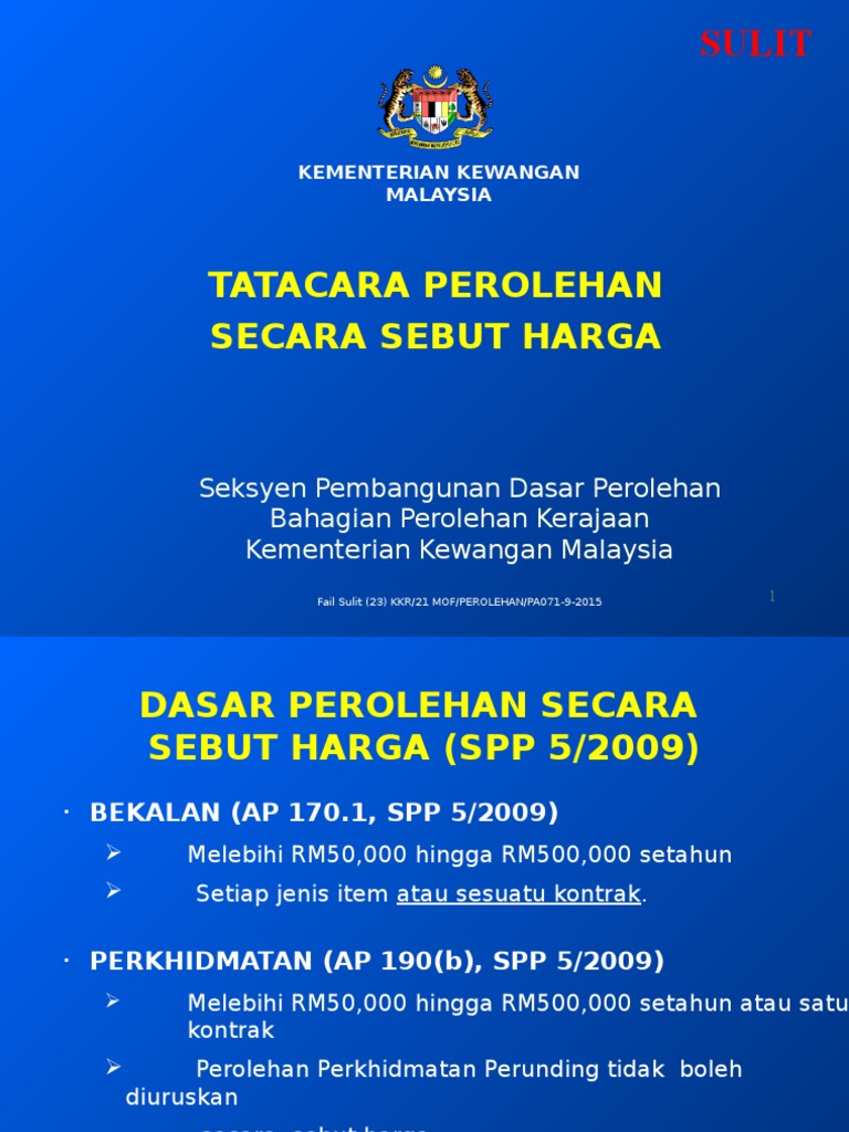 Tatacara Perolehan Secara Sebut Harga  PDF