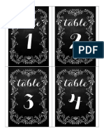 Table Numbers B&W