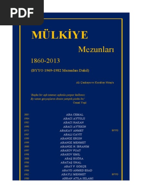mulkiye mezunlari 1860 2013