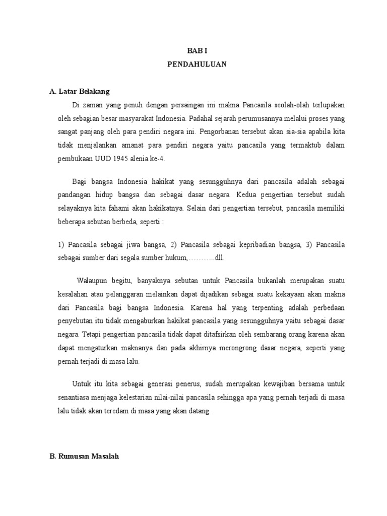 Makalah Pancasila Sebagai Pandangan Hidup Dan Dasar Negara Pdf