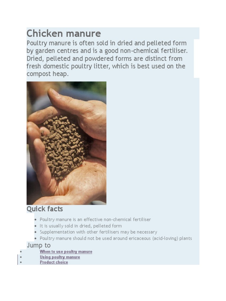 Benefits of Chicken Manure Manure Fertilizer