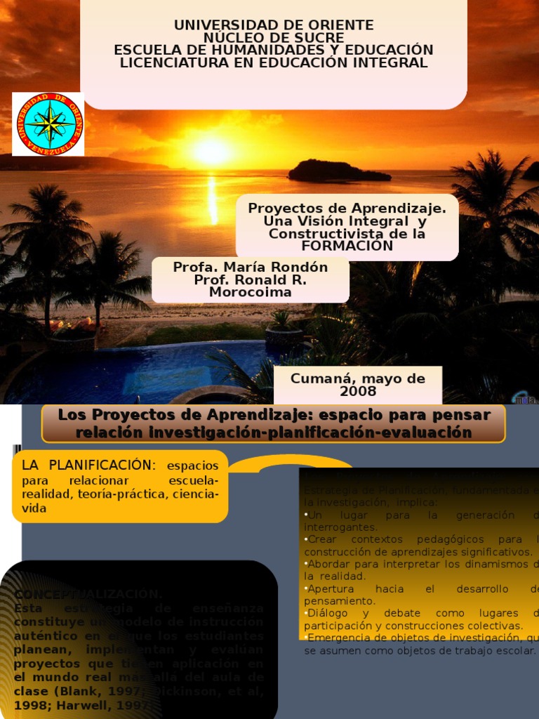 Proyectos de Aprendizaje en Educación | PDF | Planificación | Aprendizaje