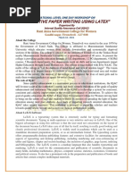 NATIONAL LEVEL ONE DAY WORKSHOP ON "EFFECTIVE PAPER WRITING USING LATEX" Organized By  Internal Quality Assurance Cell (IQAC) Rani Anna Government College for Women Gandhi nagar, Tirunelveli – 627 008 	March 10- 2016