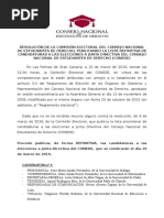 (1) Comisión Electoral - Publicación Def. Candidaturas