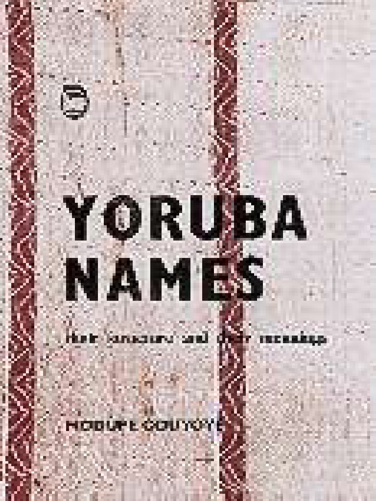 YorubaNames Modupe Oduyoye PDF Verb Subject (Grammar)