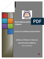 2015-16 MBA - II North Maharashtra University