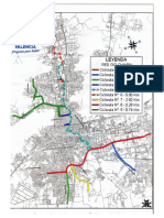 Mapa del proyecto de Red de ciclovías en la ciudad de Valencia