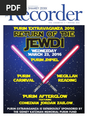 The Recorder Winter 2016 Jews And Judaism Jewish Law And Rituals