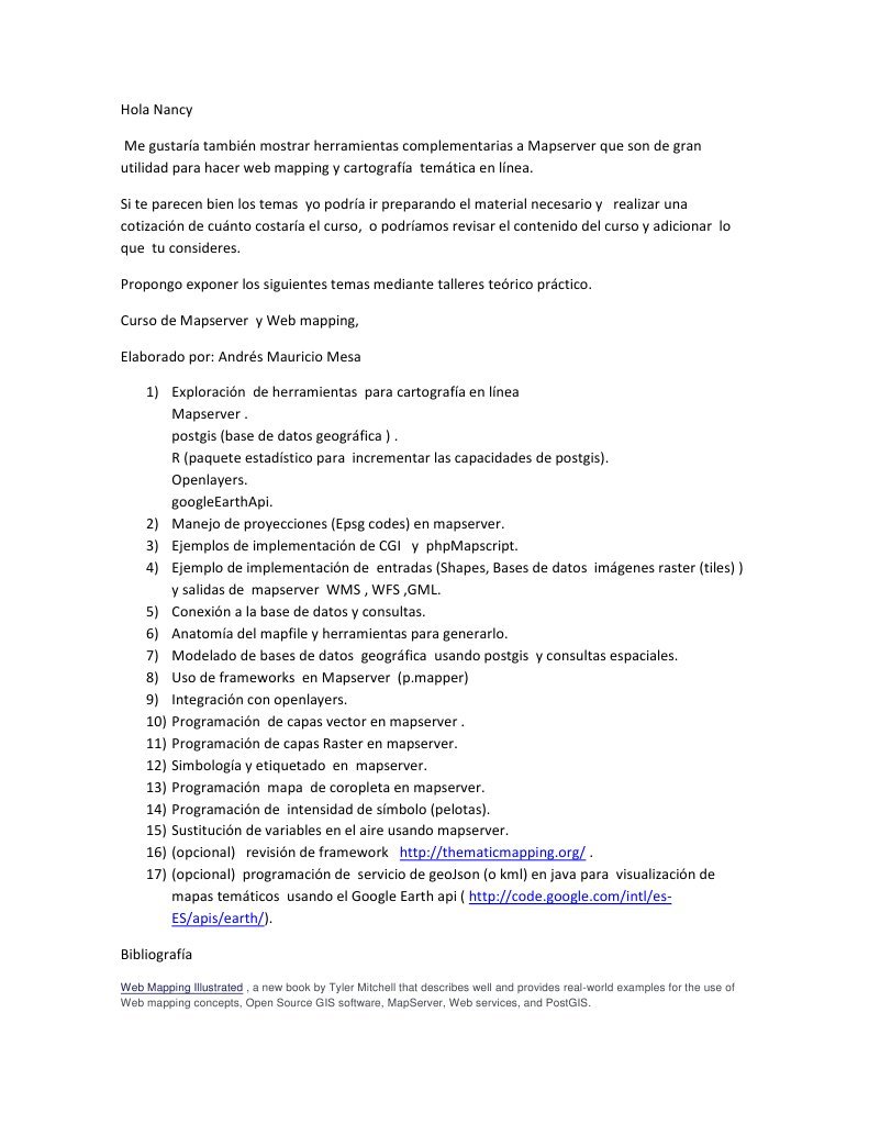 Curso de Mapserver y Web Mapping | PDF | Datos | Ciencias de la Información