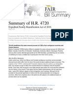 Summary of H.R.4720 Expedited Family Reunification Act of 2016