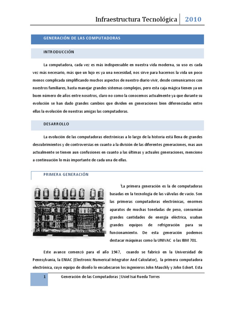 Generación de Las Computadoras | PDF | Microprocesador | Mecánica cuántica