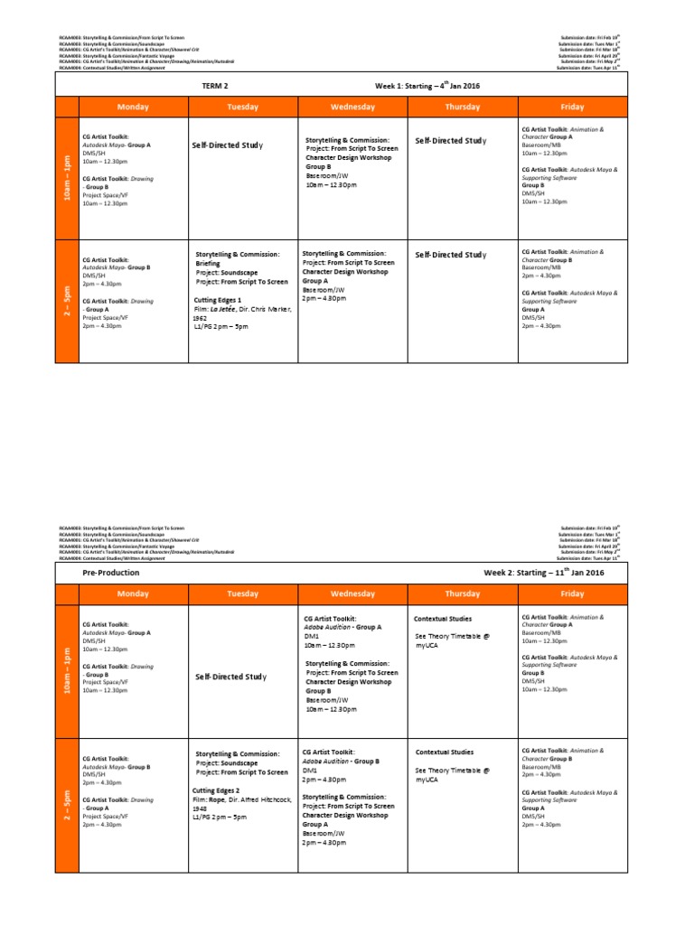 CAA Year 1 Term 2 2016 Revised! | PDF | Art Media | Software