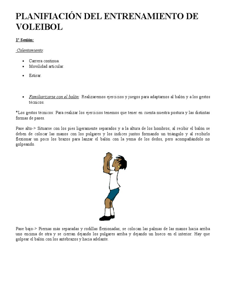 Planificación Del Entrenamiento de Voleibol Vóleibol Deportes