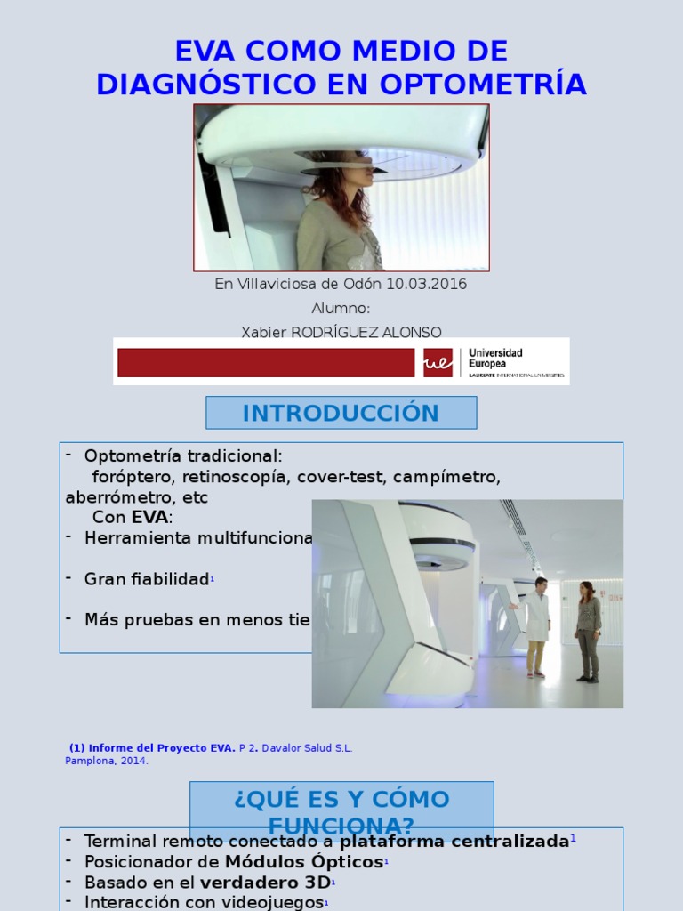 EVA: Innovación en Diagnóstico Optométrico | PDF | Diagnostico medico ...