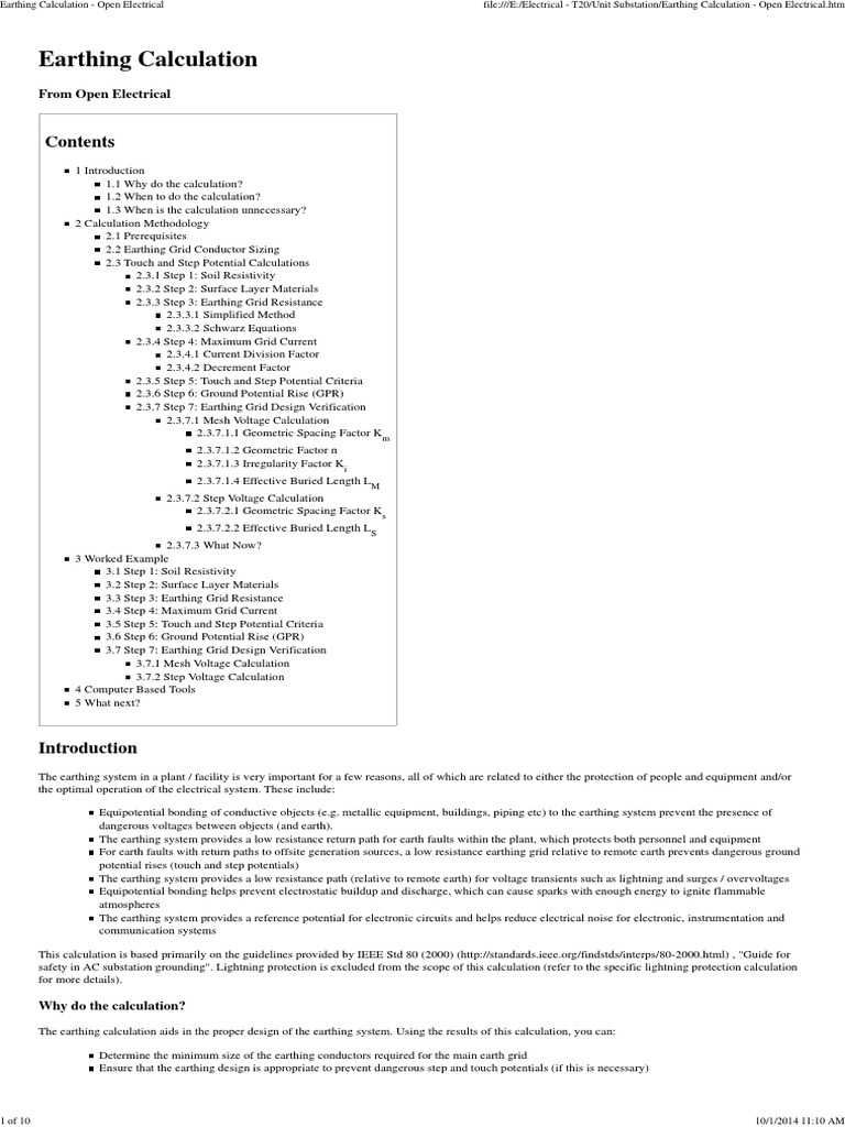 Earthing System Design Calculations | PDF | Electrical Resistivity And ...