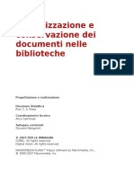 Corso - Digitalizzazione e Conservazione Dei Documenti Nelle Biblioteche