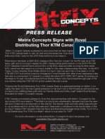 Press Release: Matrix Concepts Signs With Royal Distributing Thor KTM Canada Team
