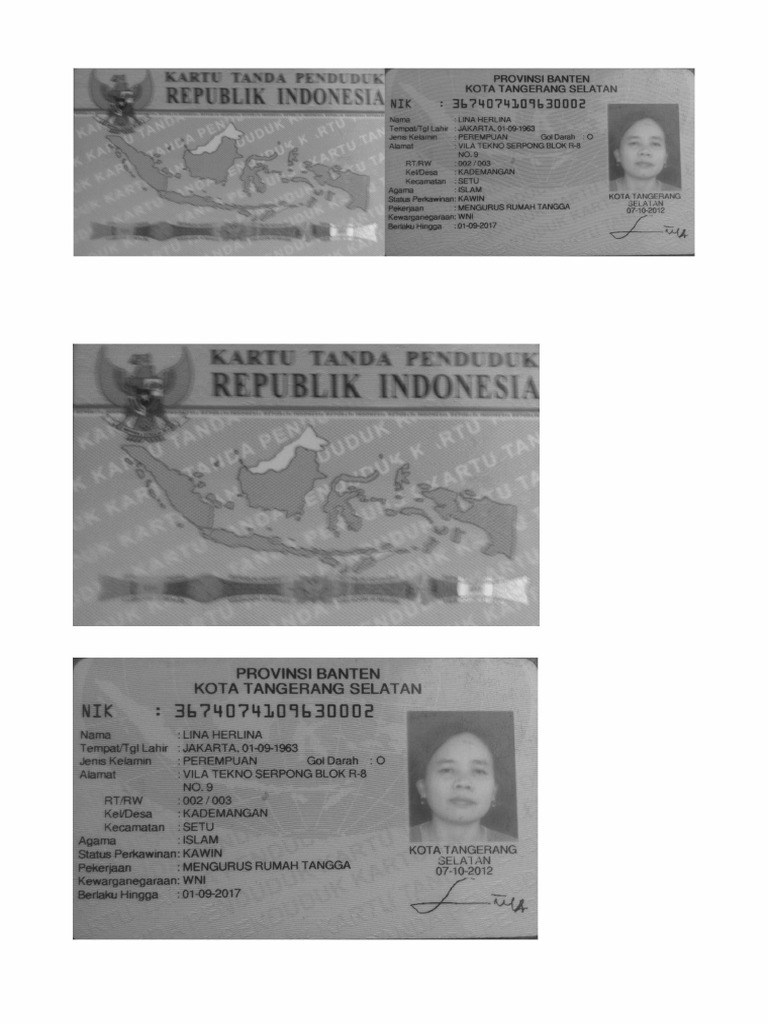 KTP K Lina Hitam Putih | PDF