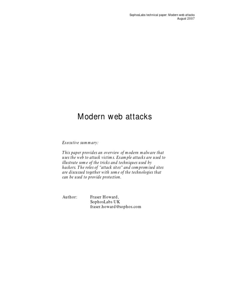 Modern Web Attacks | PDF | Malware | Html Element