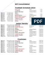 All Squads Football Schedule 2010