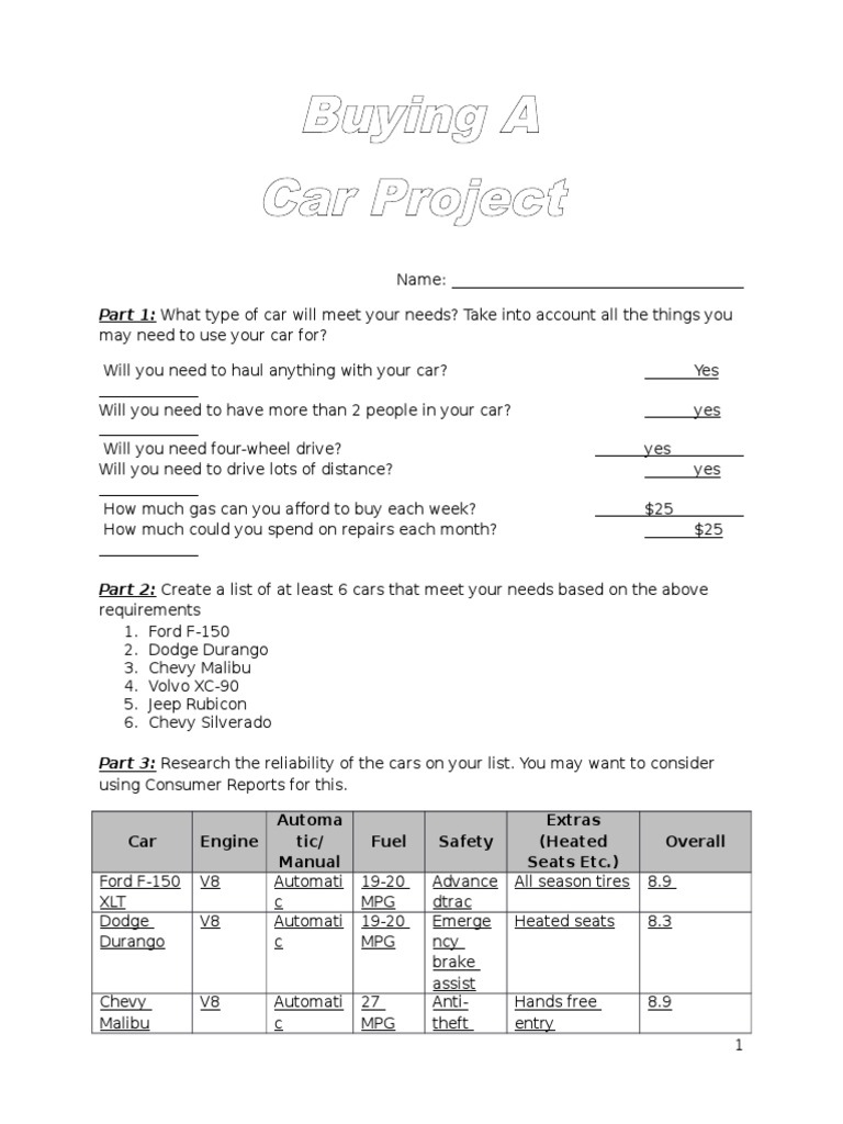 Car Project | PDF