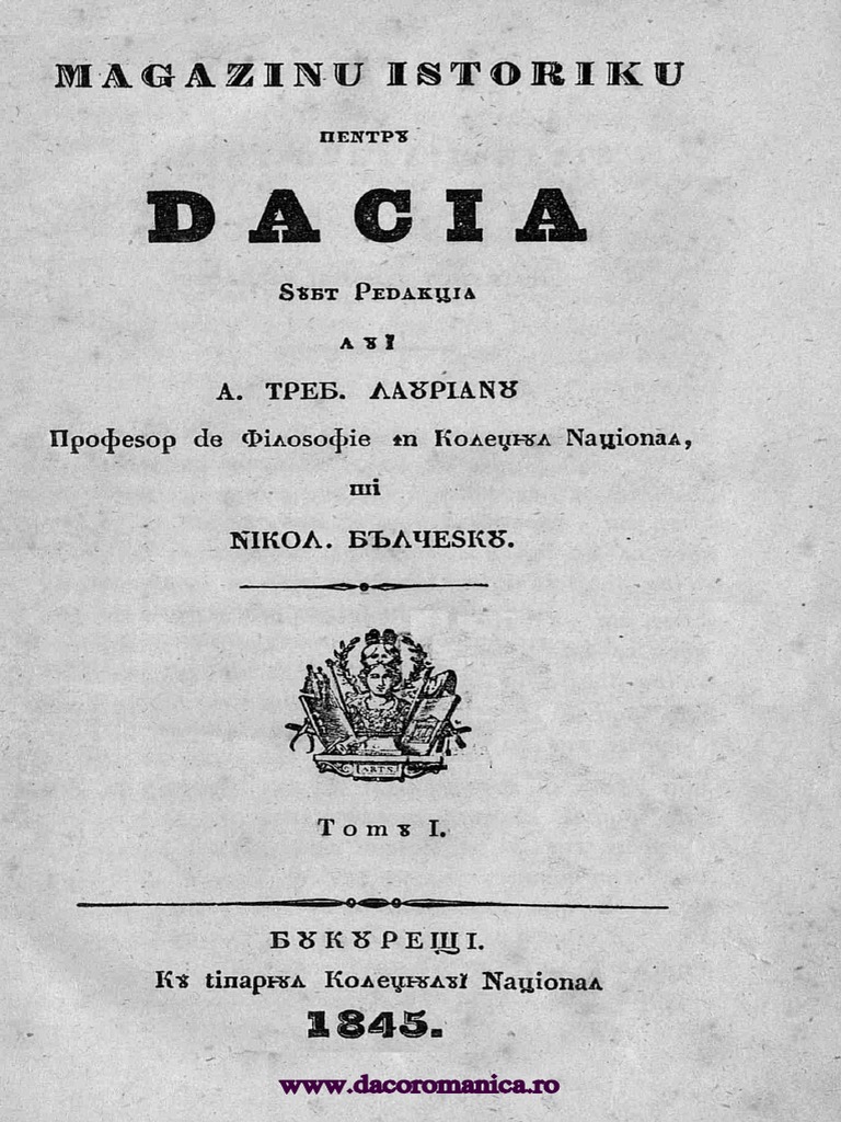 Magazinu Istoricu Pentru Dacia. Tomul 1 | PDF