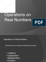 Operations On Real Numbers