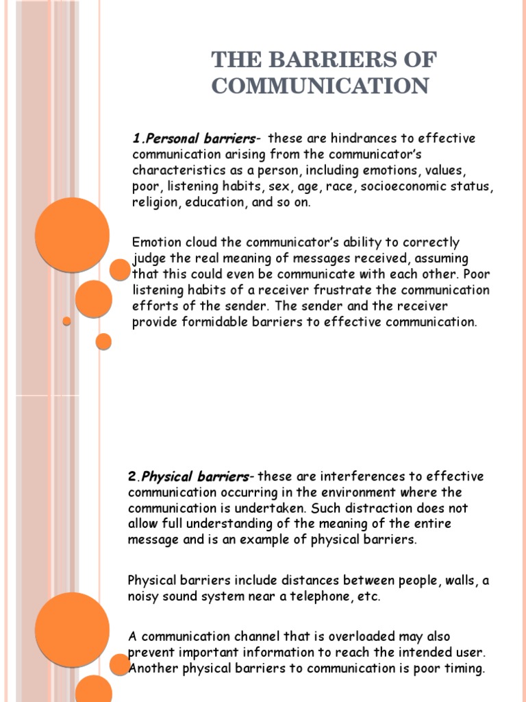 Barriers to Effective Communication | PDF