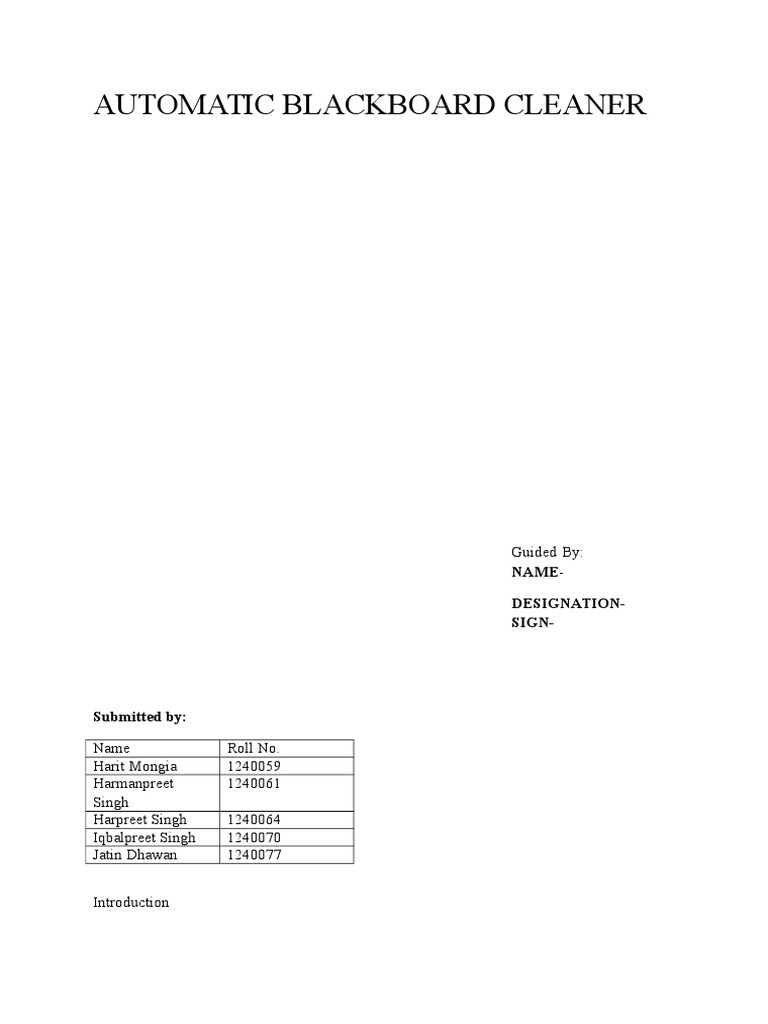 Automatic Blackboard Cleaner Download Free PDF Design Robot