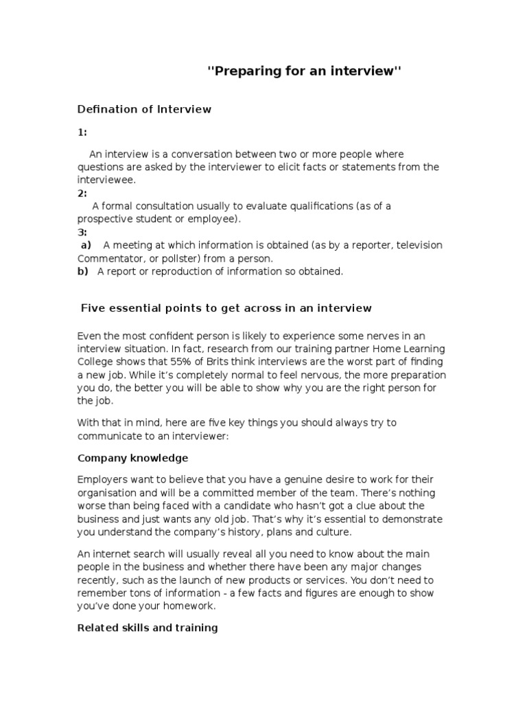 Notes On Interview PDF Job Interview Interview