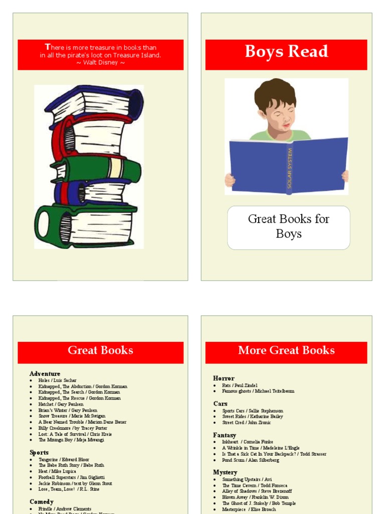 Boys Read: Great Books For Boys | PDF | Leisure | American Children's ...