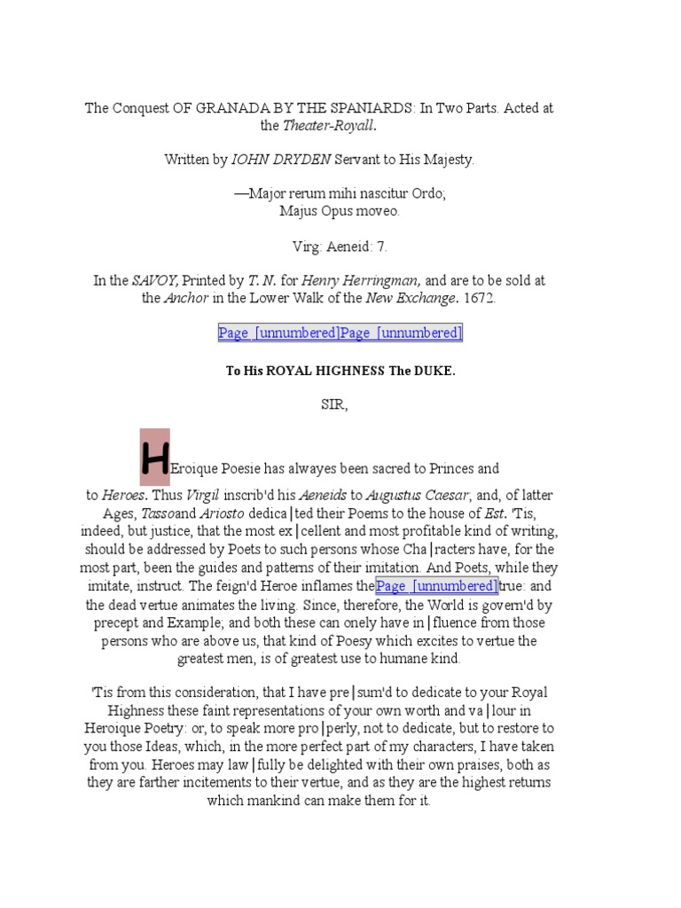 The Conquest of Granada by The Spaniards PDF Poetry