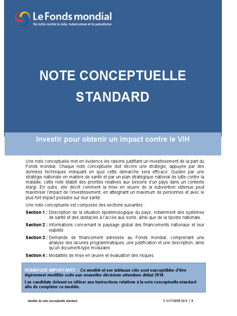 Note conceptuelle standard  SIDA  Psychotropes