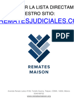 Lista de Remates Judiciales en Mexico